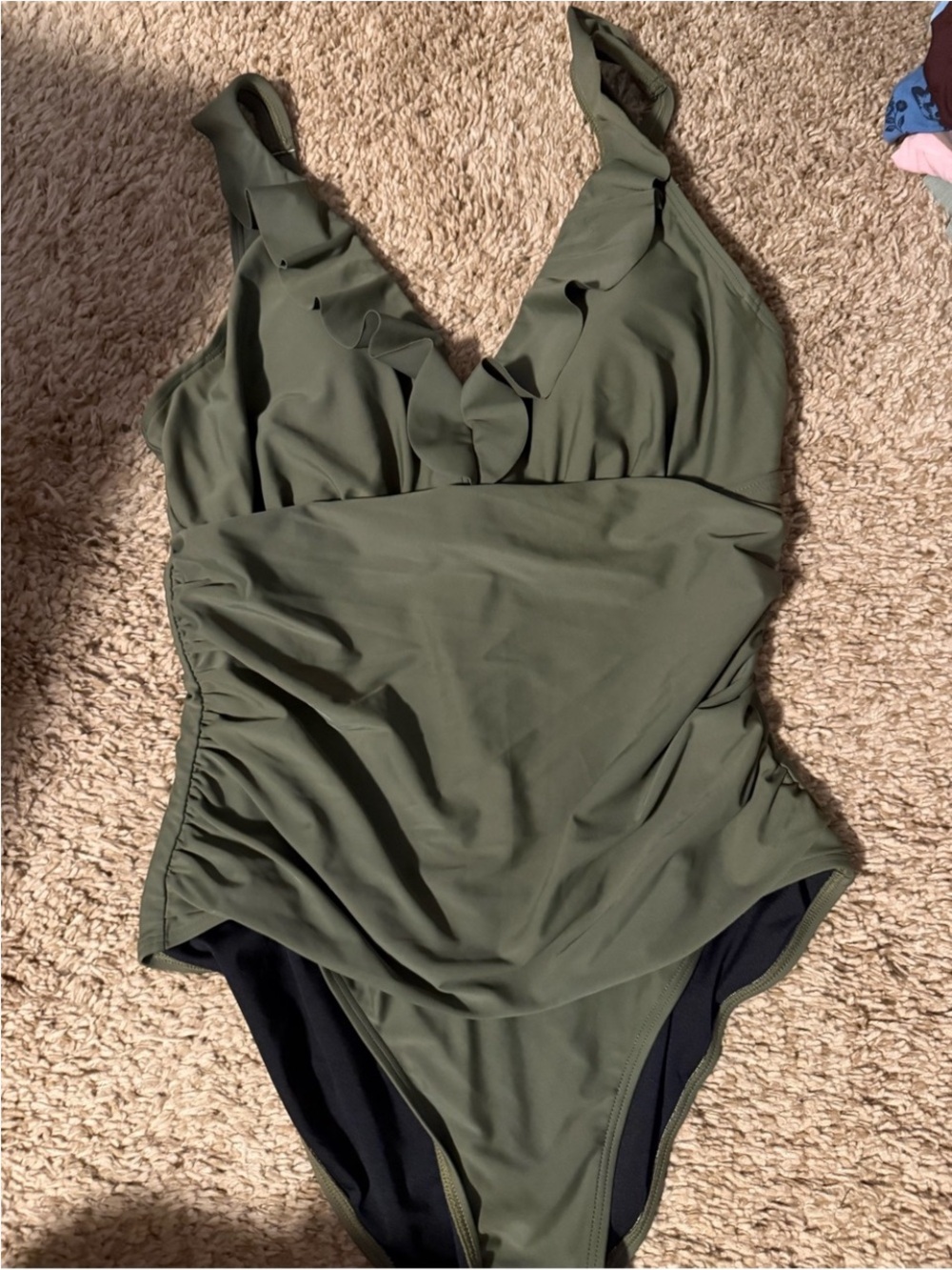 🍉 DKNY Olive Green Swim One-Piece